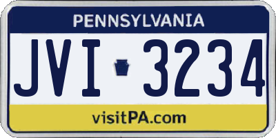 PA license plate JVI3234
