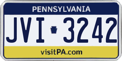 PA license plate JVI3242