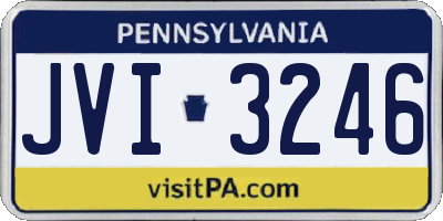 PA license plate JVI3246