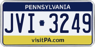 PA license plate JVI3249