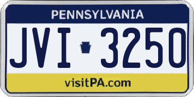 PA license plate JVI3250