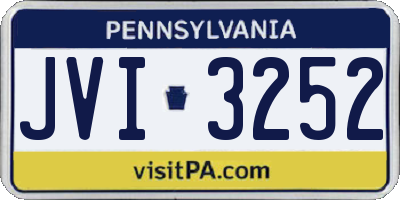 PA license plate JVI3252