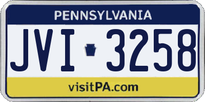 PA license plate JVI3258