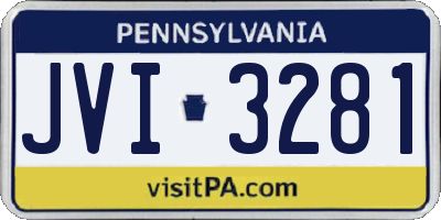PA license plate JVI3281