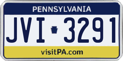 PA license plate JVI3291