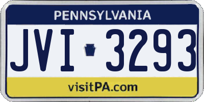 PA license plate JVI3293