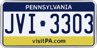 PA license plate JVI3303