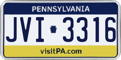 PA license plate JVI3316