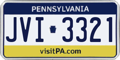 PA license plate JVI3321