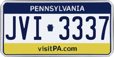 PA license plate JVI3337