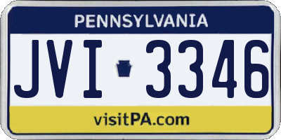 PA license plate JVI3346