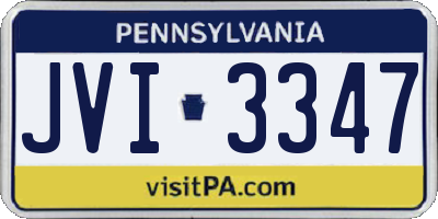 PA license plate JVI3347