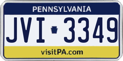 PA license plate JVI3349