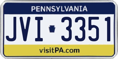 PA license plate JVI3351