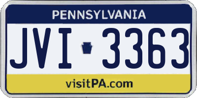 PA license plate JVI3363