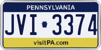PA license plate JVI3374