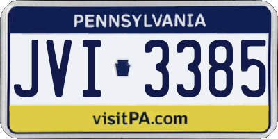 PA license plate JVI3385