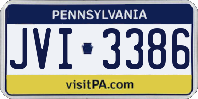 PA license plate JVI3386