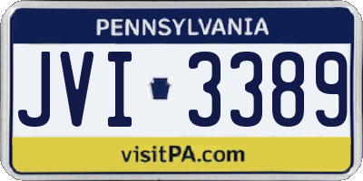 PA license plate JVI3389