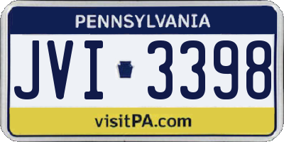 PA license plate JVI3398