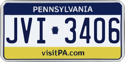 PA license plate JVI3406