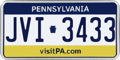 PA license plate JVI3433