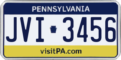 PA license plate JVI3456