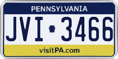 PA license plate JVI3466