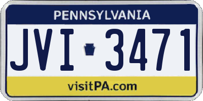 PA license plate JVI3471