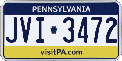 PA license plate JVI3472