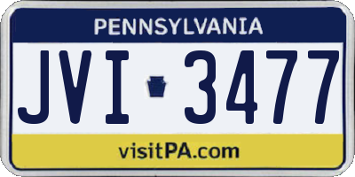 PA license plate JVI3477