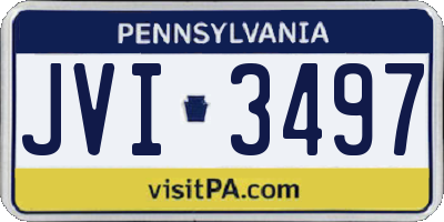PA license plate JVI3497