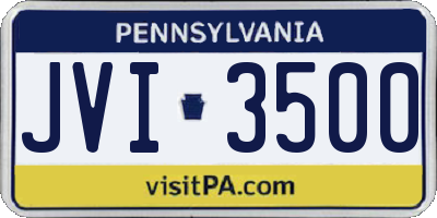 PA license plate JVI3500
