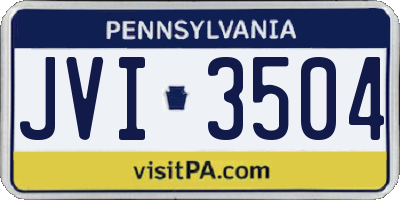 PA license plate JVI3504