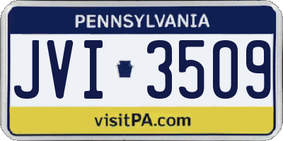 PA license plate JVI3509
