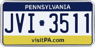 PA license plate JVI3511