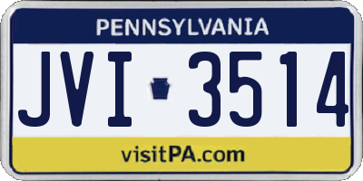 PA license plate JVI3514