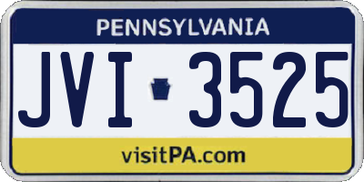 PA license plate JVI3525