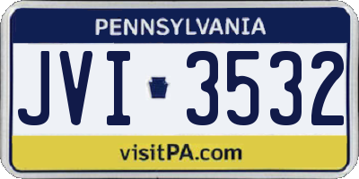 PA license plate JVI3532