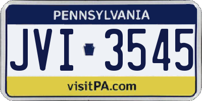 PA license plate JVI3545