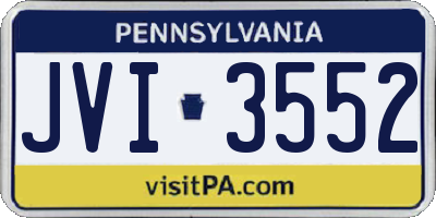PA license plate JVI3552