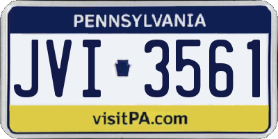 PA license plate JVI3561