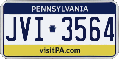 PA license plate JVI3564