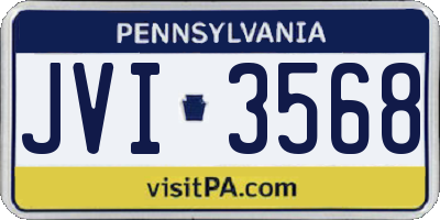 PA license plate JVI3568