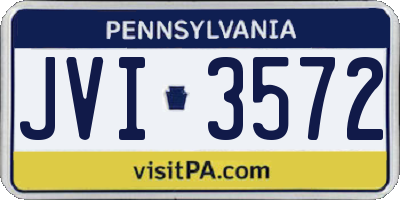PA license plate JVI3572
