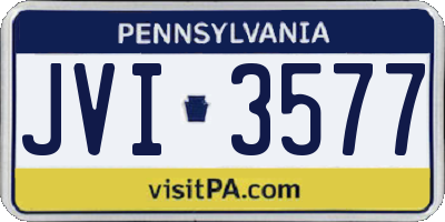 PA license plate JVI3577