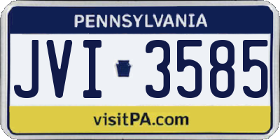 PA license plate JVI3585