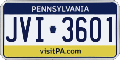 PA license plate JVI3601