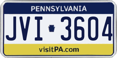 PA license plate JVI3604