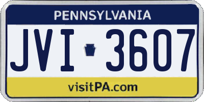 PA license plate JVI3607